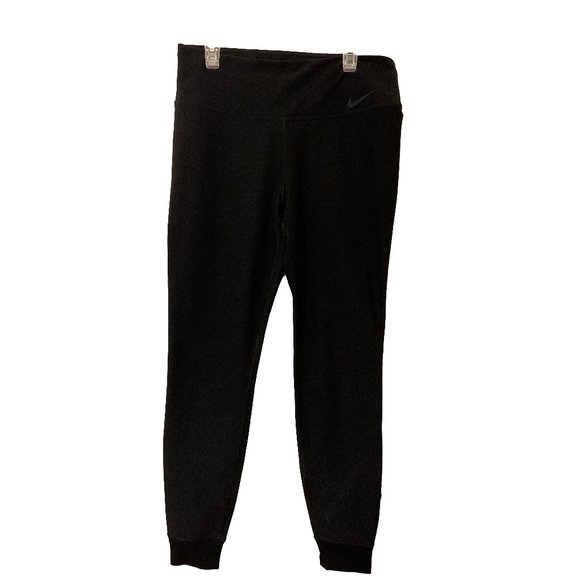 Nike Dri-Fitt Cuffed High-waisted Leggings Black Sz M - Picture 1 of 3